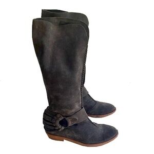🆕 $545 BARNEY’S New York CO-OP Suede Gray Tall Boots Size 6.5 EU 36.5